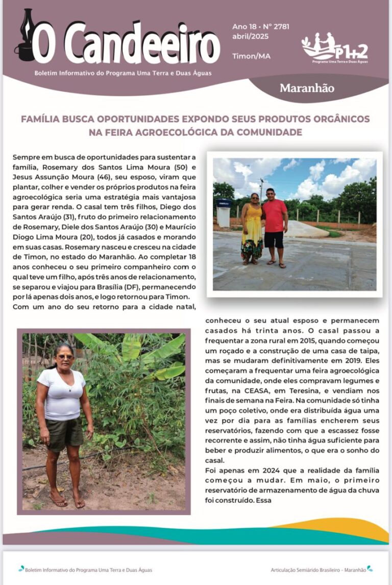 Família busca oportunidades expondo seus produtos orgânicos na feira agroecológica da comunidade