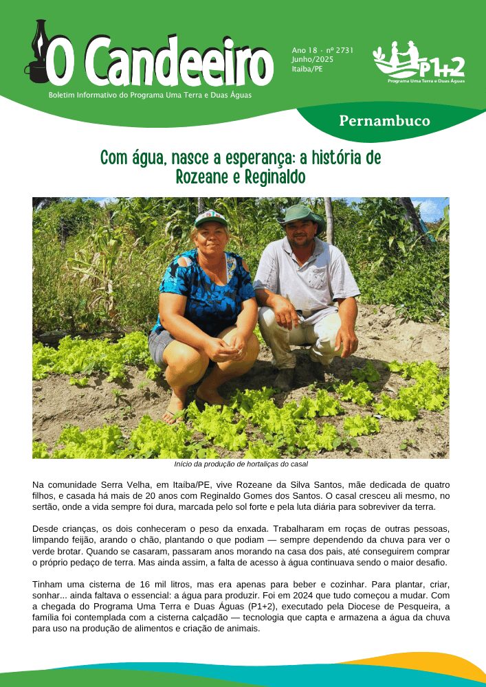 Com água, nasce a esperança: a história de  Rozeane e Reginaldo