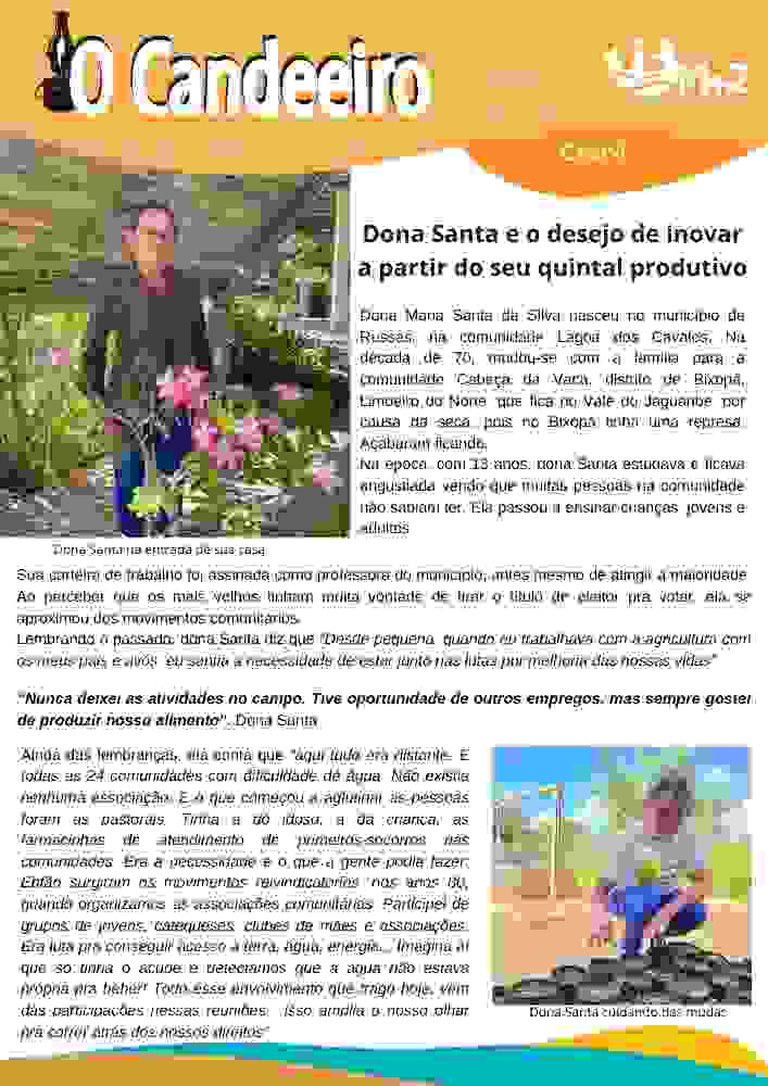 Dona Santa e o desejo de inovar a partir do seu quintal produtivo