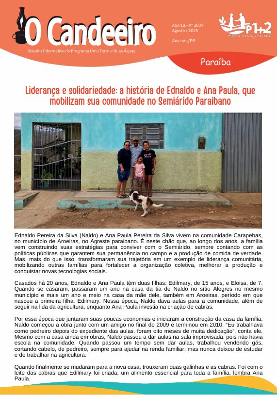 Liderança e solidariedade: a história de Ednaldo e Ana Paula, que  mobilizam sua comunidade no Semiárido Paraibano