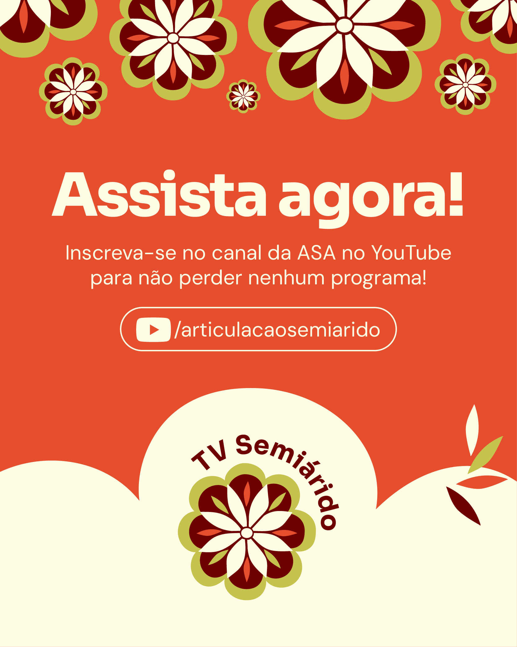 banner da TV Semiárido. Assista agora no youtube da ASA