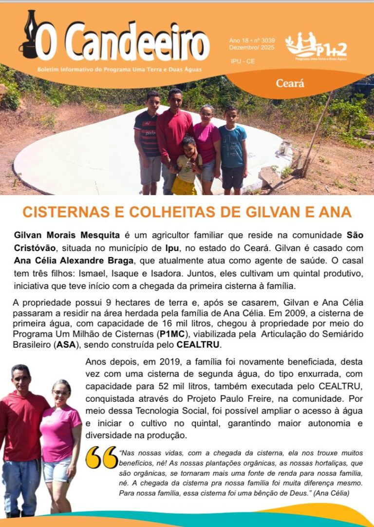 Cisternas e Colheitas de Gilvan e Ana