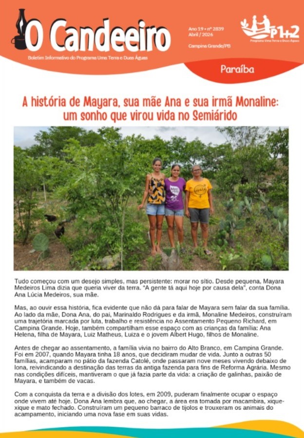 A história de Mayara, sua mãe Ana e sua irmã Monaline: um sonho que virou vida no Semiárido