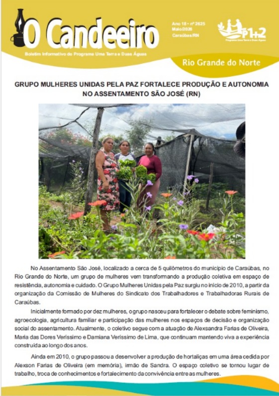 GRUPO MULHERES UNIDAS PELA PAZ FORTALECE PRODUÇÃO E AUTONOMIA NO ASSENTAMENTO SÃO JOSÉ (RN)