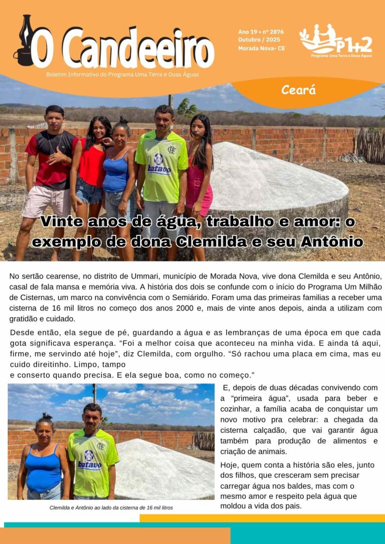 Vinte anos de água, trabalho e amor: o exemplo de dona Clemilda e seu Antônio
