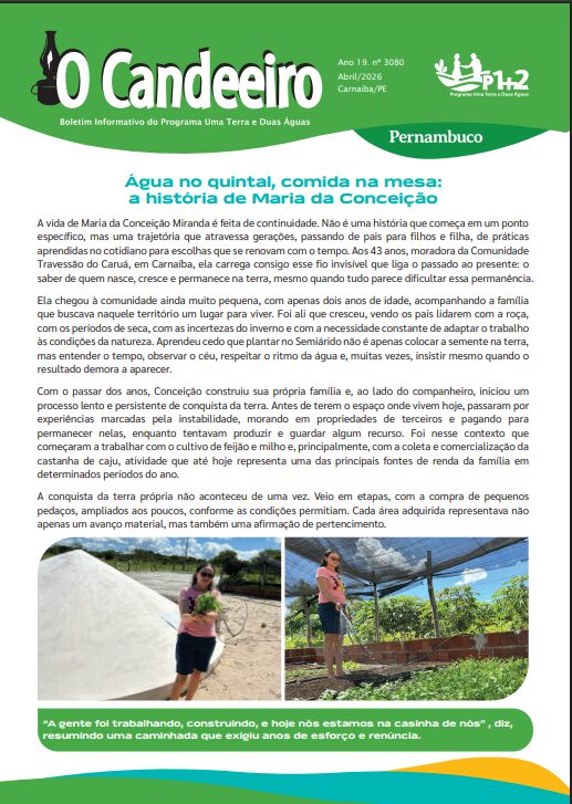 Água no quintal, comida na mesa: a história de Maria da Conceição