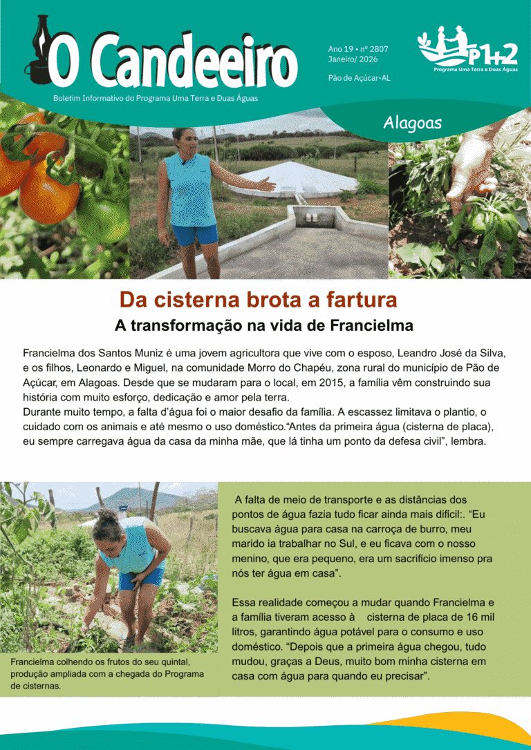 Da cisterna brota a fartura A transformação na vida de Francielma