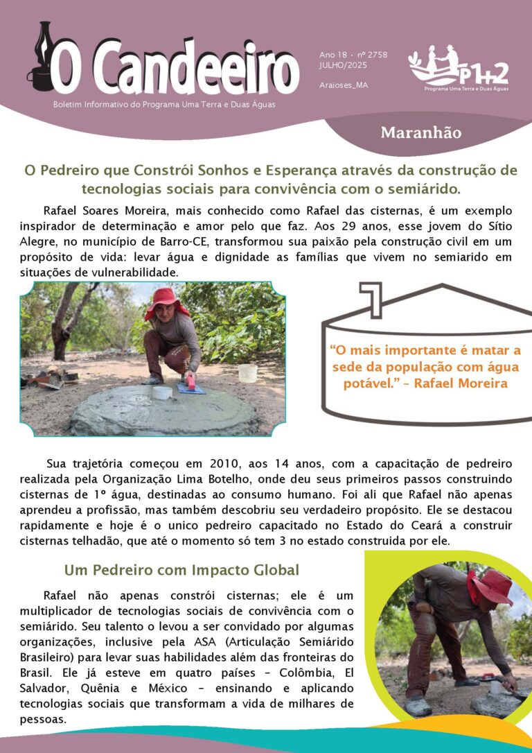 O Pedreiro que Constrói Sonhos e Esperança através da construção de tecnologias sociais para convivência com o semiárido.
